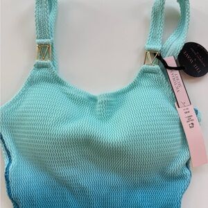 Victoria's Secret Light Blue Textured Bikini Top